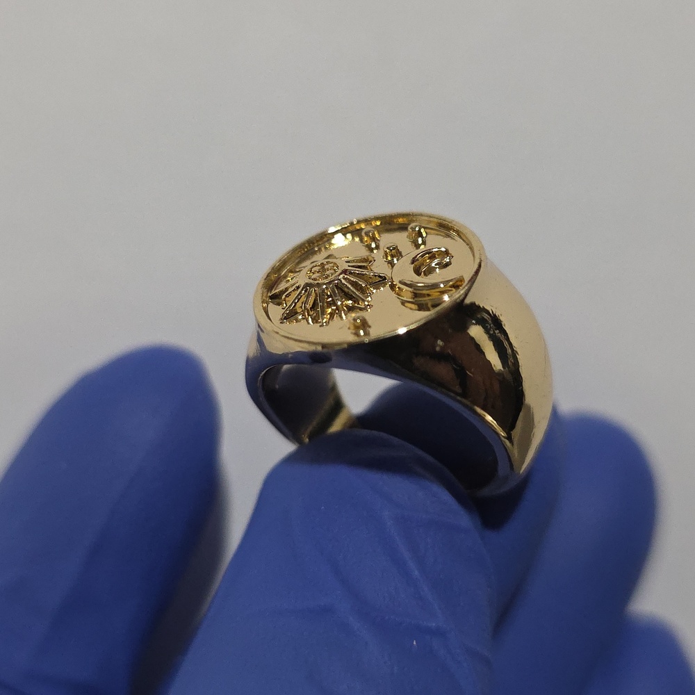 Celestial Sun & Moon Gold Signet Ring – Mystic Astrology Statement Jewelry - 6.5 - Picture 11 of 11
